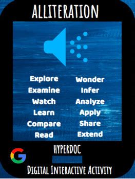 Alliteration Hyperdoc Distance Learning Digital Resource By