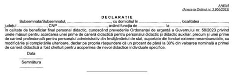 OFICIAL Pentru cei 450 de lei din prima de carieră didactică