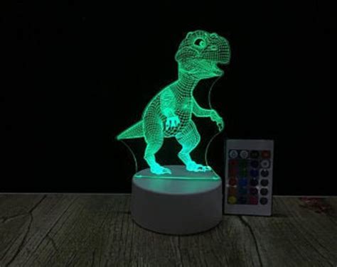 Dinosaurier 3D Illusion Lampe 16 Farben Wechsel LED Etsy