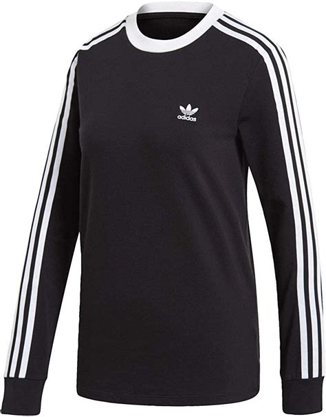 Adidas Originals Womens 3 Stripes Long Sleeve Tee Black Medium At Amazon Womens Clothing St