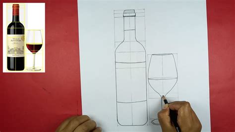 Como Dibujar Una Botella Y Copa El Encaje En El Dibujo Youtube