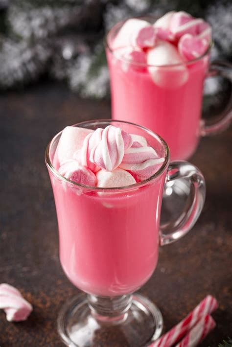 Ruby Hot Chocolate Or Pink Cocoa Stock Photo Image Of Cane Holiday