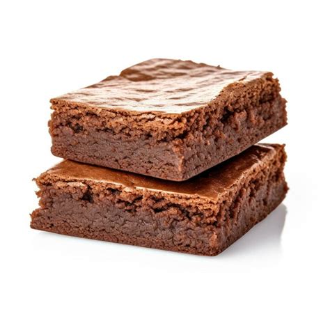 Delicious Brownies Isolated On White Background Stock Photo At