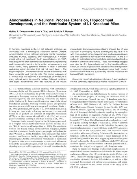 Pdf Abnormalities In Neuronal Process Extension Hippocampal Alus