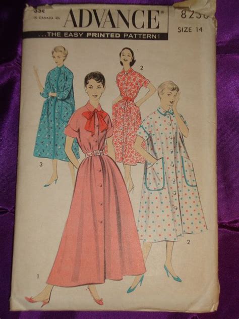 1950s 50s Vintage Housecoat Duster Or Robe Complete Advance Etsy