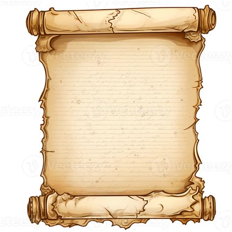 Parchment Paper Scroll Papyrus Empty Frame Blank 29239220 Png