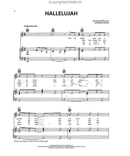 Hallelujah Sheet Music By Leonard Cohen Sheet Music Plus Hallelujah Sheet Music Sheet Music