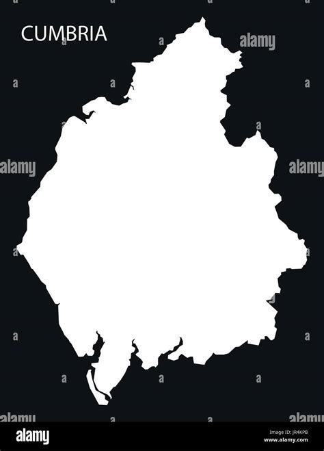 Cumbria Inglaterra Mapa Invertido Ilustraci N Silueta Negra Imagen