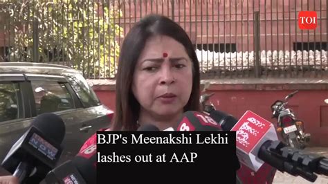 BJP S Meenakshi Lekhi Lashes Out At AAP News Times Of India Videos