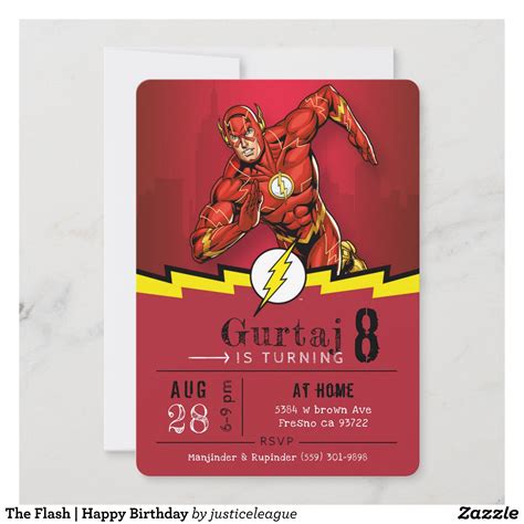 Free Editable Pdf Scarlet Speedster The Flash Birthday Invitation