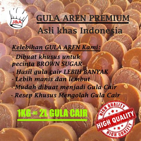 Gula Aren Batok Premium Kg Asli Indonesia Brown Sugar Gula Merah