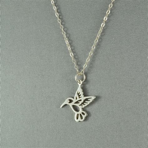 Bright Flying Hummingbird Necklace Sterling Silver