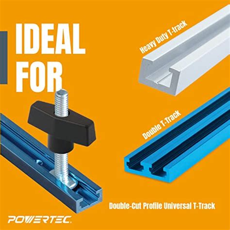 POWERTEC 71170 17 Piece Universal T Track Kit W 48 Inch T Track And 16