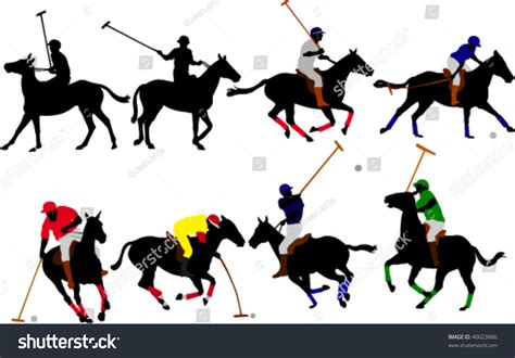 Polo Players Vector Silhouette Royalty Free Stock Vector