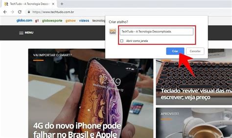 Como Criar Atalhos Para Websites Usando O Google Chrome