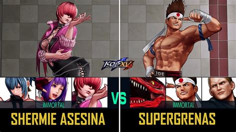 Kof Xv Shermie Asesina Shermie Athena Leona Vs Supergrenas Dino