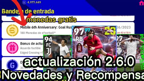 efootball Mobile Actualización 2 6 0 Novedades y Recompensas