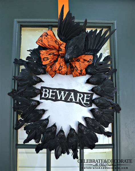 Create A Halloween Wreath With Creepy Crows Celebrate And Decorate