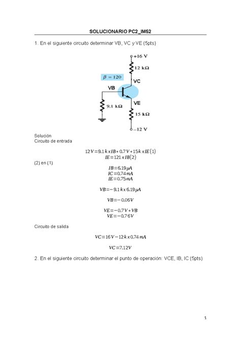 Solucionario PC2 2024 1 IM52 SOLUCIONARIO PC2 IM En El Siguiente
