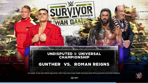 Wwe K Gunther Vs Roman Reigns Youtube