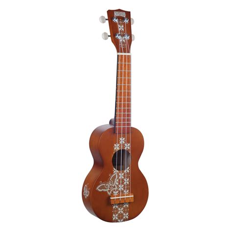 Mahalo Kahiko Batik Soprano Ukulele Transparent Brown Doremusic