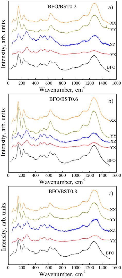 Polarized Raman Spectra Of The BFO BSTx Heterostructures At X 0 2