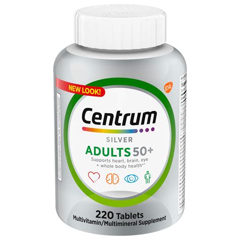 Centrum Silver Multivitamins For Men Over 50 Multimineral Supplement Supports Memory And