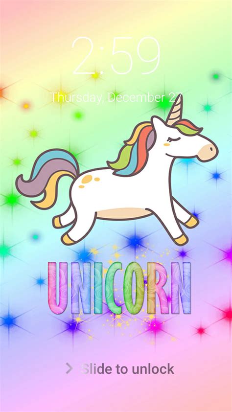 Unicorn Kawaii Pony Wallpaper Lock Screen And Emoji Für Android Apk