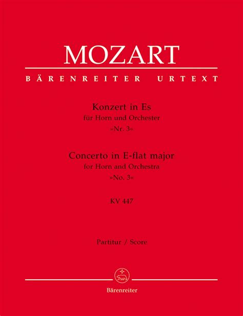 Mozart Horn Concerto No 3 In E Flat Major K 447 Full Score