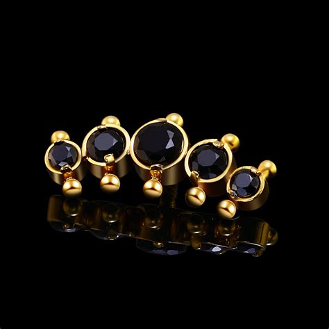 Eternal Metal Astm F Titanium Bezel Setting Threaded Tops Labret