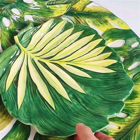 Banana Leaf Plate Ceramic Sizes Apollobox