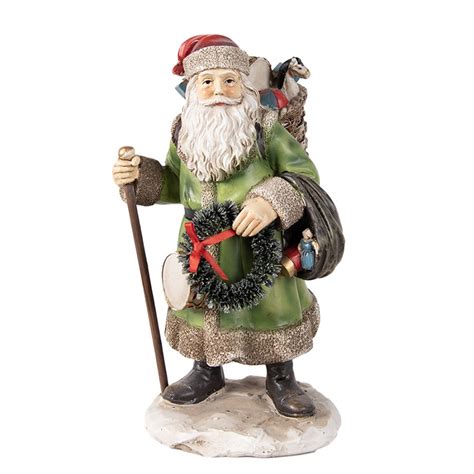 Pr Kerstdecoratie Beeld Kerstman Cm Groen Polyresin Kerstfiguren