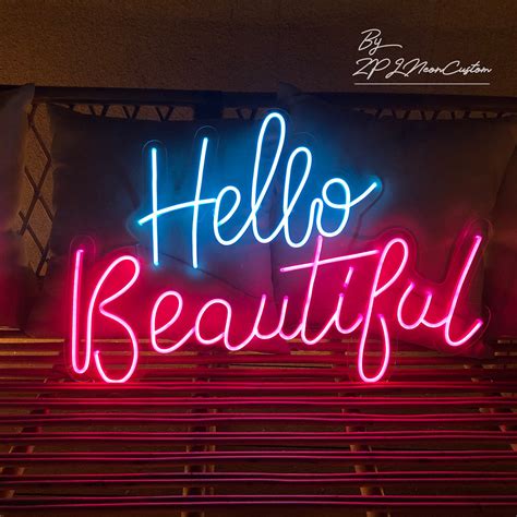 Hello Beautiful Led Neon Signs Custom Flex Led Neon Light Etsy