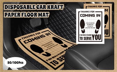 Amazon Pcs Disposable Paper Floor Mats For Car White Portable