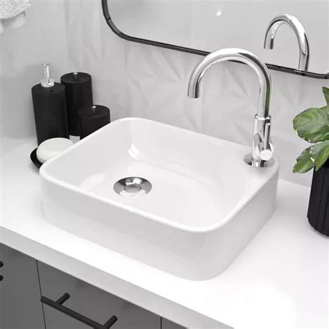 Cuba Pia De Apoio Retangular 36x28 Furo Lateral Para Banheiro Lavabo