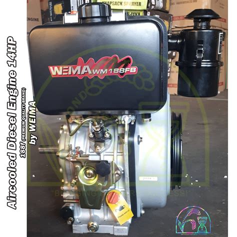 Aircooled Diesel Engine 190f 16hp 188f 14hp 186fa 12hp By Weima