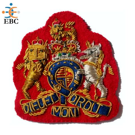 Oem Blazer Badges Custom Ranks Bullion Wire Hand Embroidery Badges