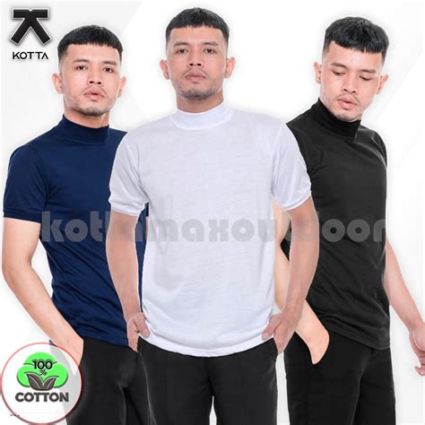 Jual Baju Kaos Kerah Turtle Neck Pria Korea Turtleneck Polos Lengan