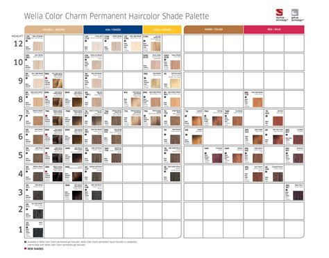 Wella Hair Color Chart | Galhairs