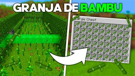 Cómo HACER una GRANJA de BAMBÚ Automática Minecraft Java 1 20 YouTube