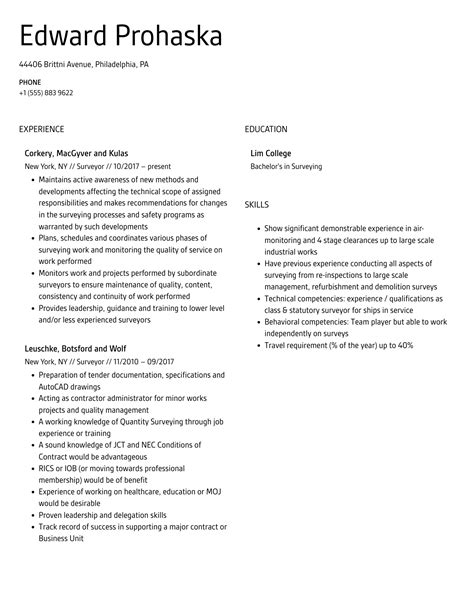 Surveyor Resume Samples Velvet Jobs