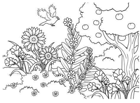 Coloriage Fleur Maternelle Beau Photos Coloriage Jardin Fleurs Sous Le