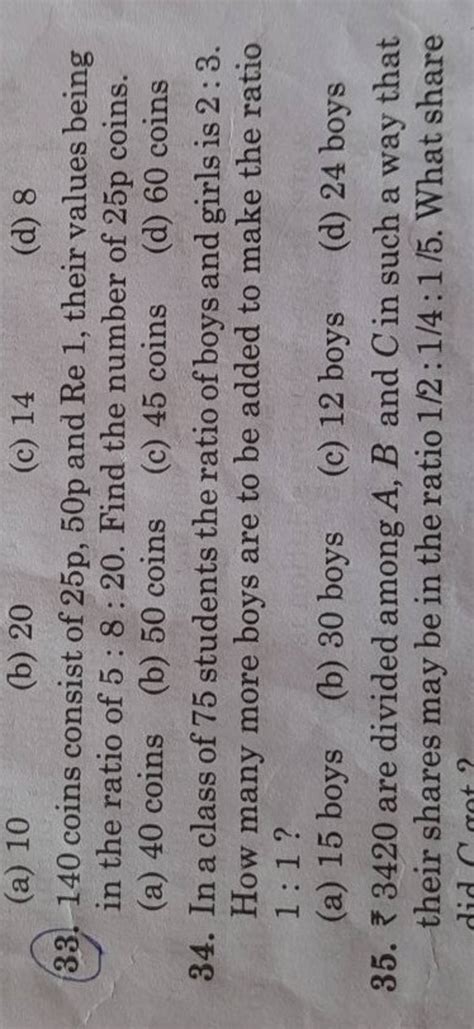 In a class of 75 students the ratio of boys and girls is 2:3. How many mo..