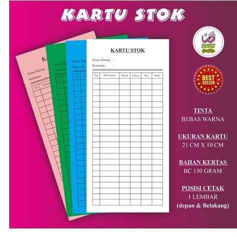 Jual Kartu Stok Barang Kartu Stok Obat 100 Lembar Zain Grafika Shopee