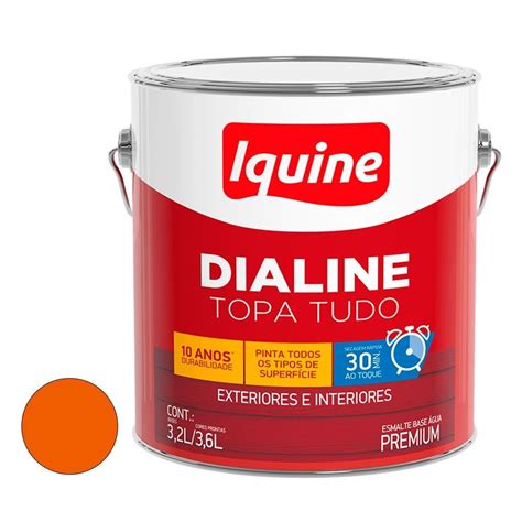 Tinta Esmalte Alto Brilho L Dialine Base Gua Laranja Iquine Ref