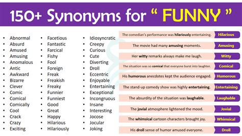 90 Synonyms For Funny In English Other Words For Funny • Englishilm