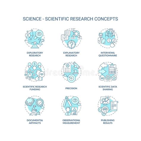 Conjunto De Iconos De Conceptos De Ciencia E Investigación Científica