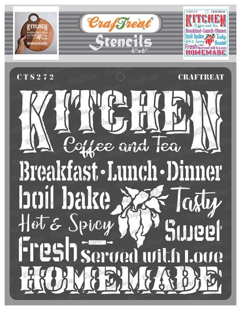 Craftreat Kitchen Stencil 6 X 6 Cts272
