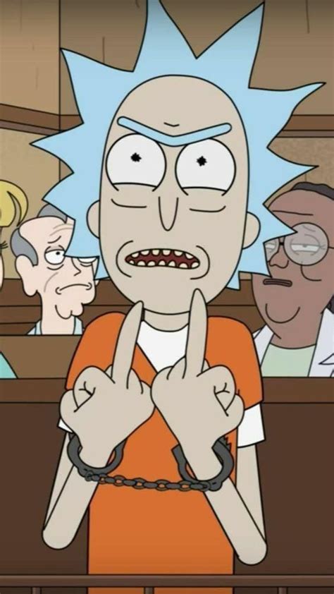 Rick And Morty Poster Rick Is Showing Middle Finger Rick And Morty