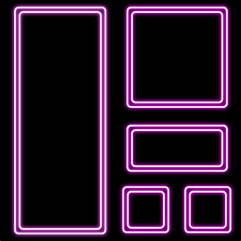 Neon Frame Vector Set Pink Neon Glow Frame Png And Vector With